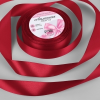 Лента атласная, 25 мм &times; 23 &plusmn; 1 м, цвет глубокий красный №33