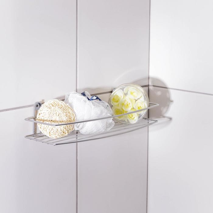 Полка для ванной прямая, 34&times;11,5&times;4,5 см, цвет хром