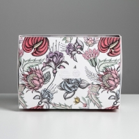 Коробка подарочная складная, упаковка, &laquo;Цветы&raquo;, 21 х 15 х 7 см
