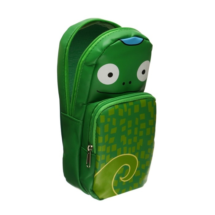 Пенал школьный на молнии Calligrata "Зверушка", 2 отделения, МИКС