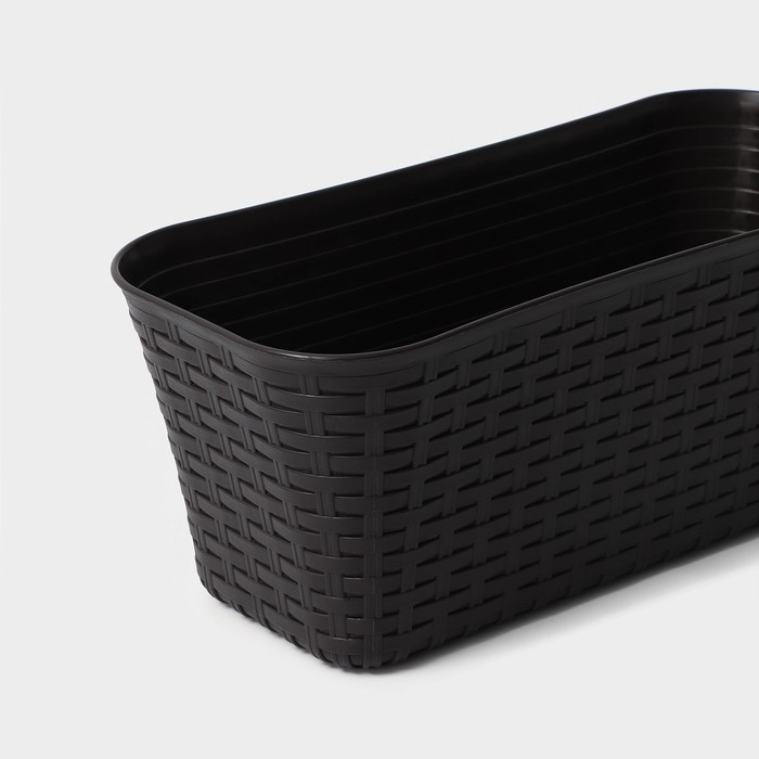 Ящик балконный &laquo;Ротанг&raquo;, 38,5 см, цвет коричневый