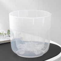 Кашпо для цветов со вставкой &laquo;Линель&raquo;, 2,7 л, d=16 см, h=16 см, прозрачный