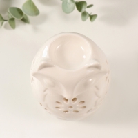 Подсвечник керамика на 1 свечу "Лисёнок" белый 7,5х7,5х11 см