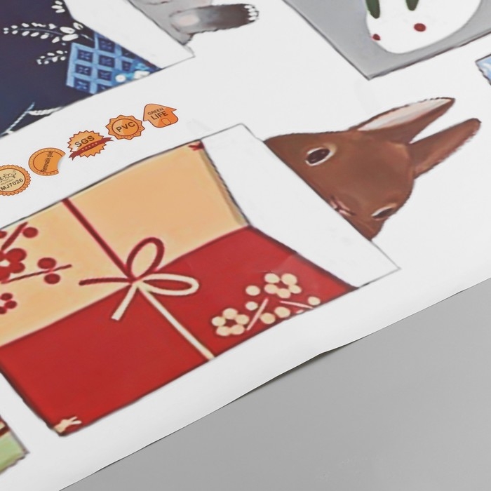 Наклейка пластик интерьерная "Зайки в носочках" 50х70 см