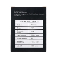 Автолампа светодиодная Н3, 72 Вт, 5000 Лм, 6500 К, IP65, набор 2 шт