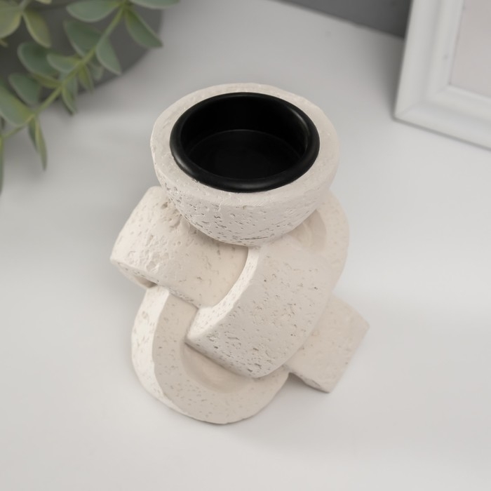 Подсвечник гипс, металл на 1 свечу "Узел" d=3,8 см 8х8,8х10,5 см