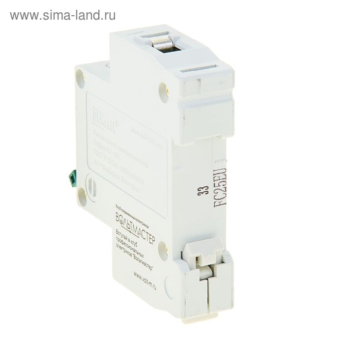 Выключатель автоматический, однополюсный, 25А