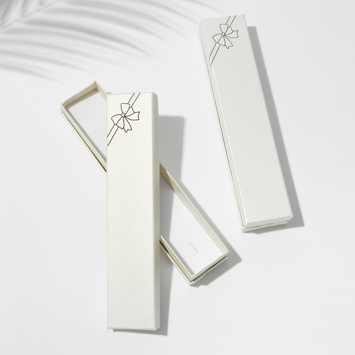 Коробочка подарочная под браслет/цепочку/часы &laquo;Бантик&raquo;, 21&times;4, цвет молочный