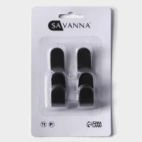 Крючки самоклеющиеся SAVANNA Black Loft, 4 шт, металл, 2,8&times;5,5&times;1,8 см, цвет чёрный