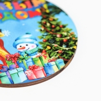 Ёлочная игрушка новогодняя "С Новым Годом!" змея, снеговик, 8 х 9 см