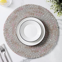 Салфетка сервировочная на стол Доляна &laquo;Серпантин&raquo;, d=38 см, цвет серый