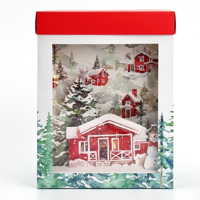 Новый год. Коробка подарочная новогодняя складная с 3D эффектом &laquo;Сказочных моментов&raquo;, 18 х 14 х 23 см, Новый год