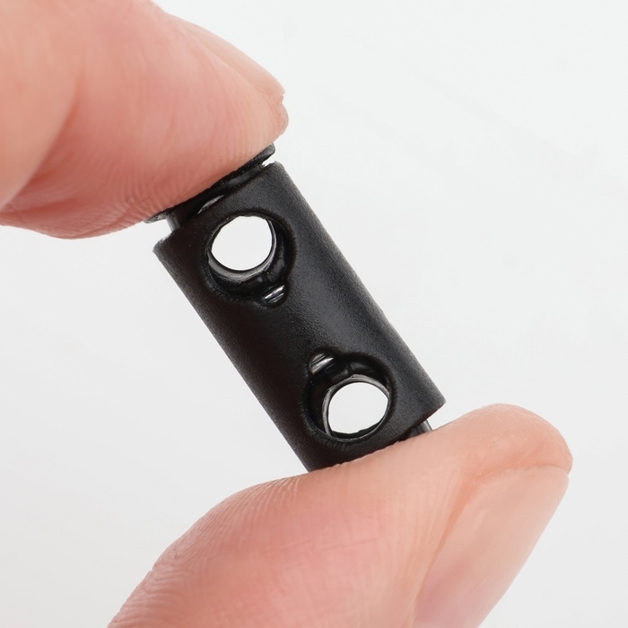 Фиксатор для шнура, двойной, d = 4 мм, 8 &times; 25 мм, 50 шт, цвет чёрный