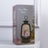 Светодиодная фигура &laquo;Фонарь с детьми и снеговиком&raquo; 15 &times; 30 &times; 12.5 см, пластик, батарейки ААх3 (не в комплекте), USB, свечение тёплое белое