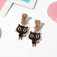 Клипсы детские &laquo;Выбражулька&raquo; котята, цвет чёрный в золоте