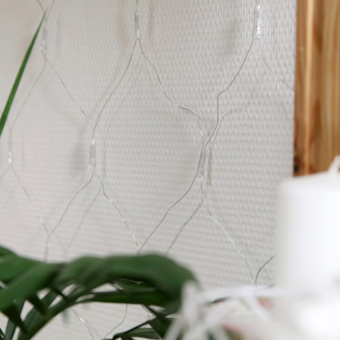 Гирлянда &laquo;Сеть&raquo; 1.6 &times; 1.6 м, IP20, прозрачная нить, 144 LED, свечение белое, 8 режимов, 220 В