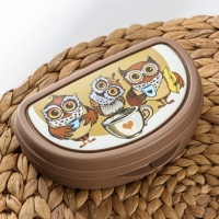 Бутербродница &laquo;Совы&raquo;, 400 мл, цвет коричневый