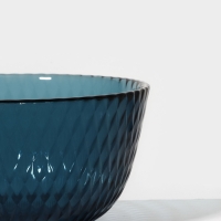 Салатник стеклянный &laquo;Идиллия&raquo;, d=12 см, цвет лондон топаз