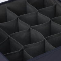 Органайзер для хранения белья LaDо́m, 16 ячеек, 32&times;32&times;12 см, цвет графитовый