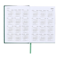 Ежедневник датированный 2024 года, А5, 176 листов, Attomex.Orion, обложка бумвинил, ляссе, блок 70 г/м2, зелёный