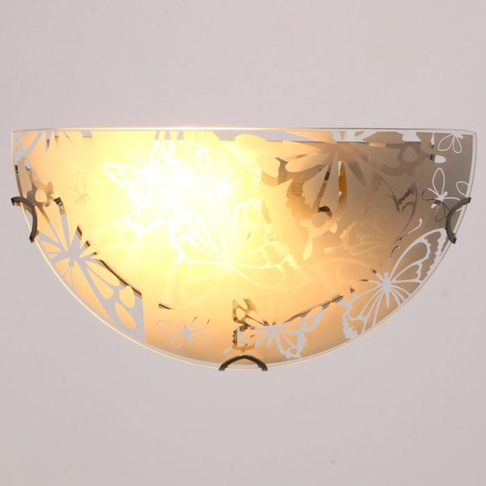 Светильник "Бабочки" моллир., 1х60Вт Е27, хром, d=30 см,  h=5,5 см