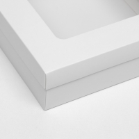 Коробка подарочная складная, упаковка, крышка-дно, с окном, белая, 20 х 20 х 6 см