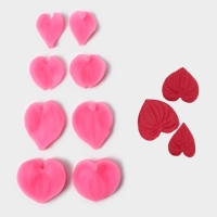 Набор молдов &laquo;Листья&raquo;, силикон, 4 пары, цвет МИКС