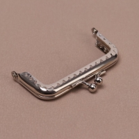 Фермуар пришивной &laquo;Прямоугольник&raquo;, 8 &times; 5 см, цвет серебряный