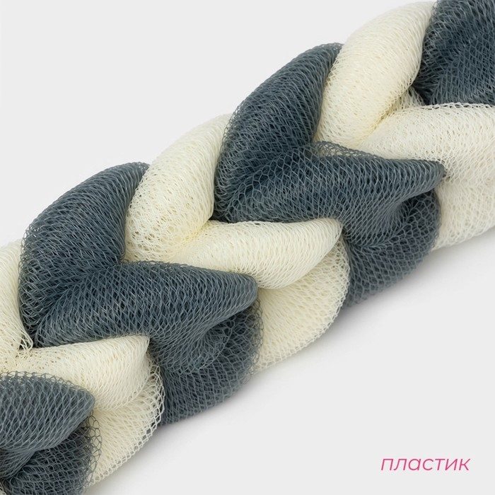 Мочалка для тела Доляна &laquo;Косичка&raquo;, 32&times;5 см, 70 гр, цвет синий