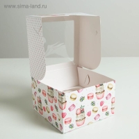 Коробка для капкейков, кондитерская упаковка, 4 ячейки &laquo;Тебе&raquo; 16 х 16 х 10 см