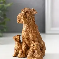 Фигура &laquo;Терьер с щенками&raquo;, 10&times;7&times;7.5 см, бронза