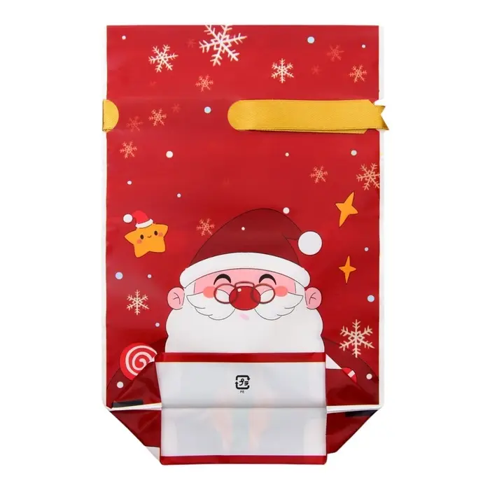 Пакет полиэтиленовый подарочный, с завязками "Подарки" МИКС, 15х23 см