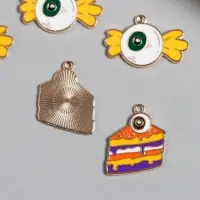 Декор для творчества металл, эмаль "Глаз" МИКС 2х1,8 см