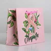 Пакет подарочный ламинированный, упаковка, &laquo;8 марта&raquo;, S 12 х 15 х 5.5 см