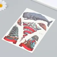 Переводные тату на тело цветные &laquo;Морские истории&raquo;, 21&times;14.8 см