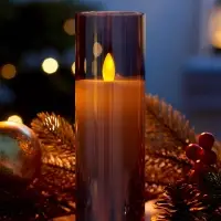 Светодиодная свеча "Серебристая" 16х5.5 см, AAx2 (не в компл.), Т/БЕЛЫЙ