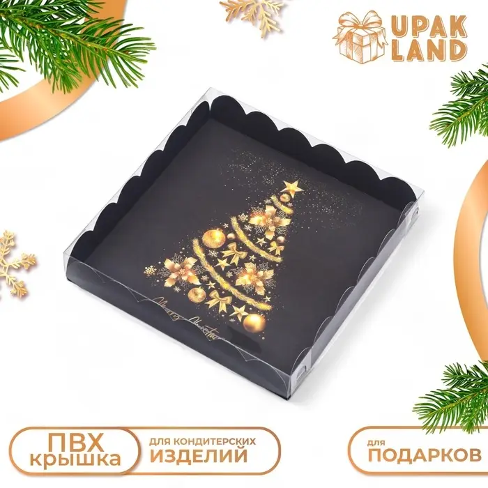 Коробка для печенья, &laquo;Праздничная ёлка&raquo;, 18&times;18&times;3 см