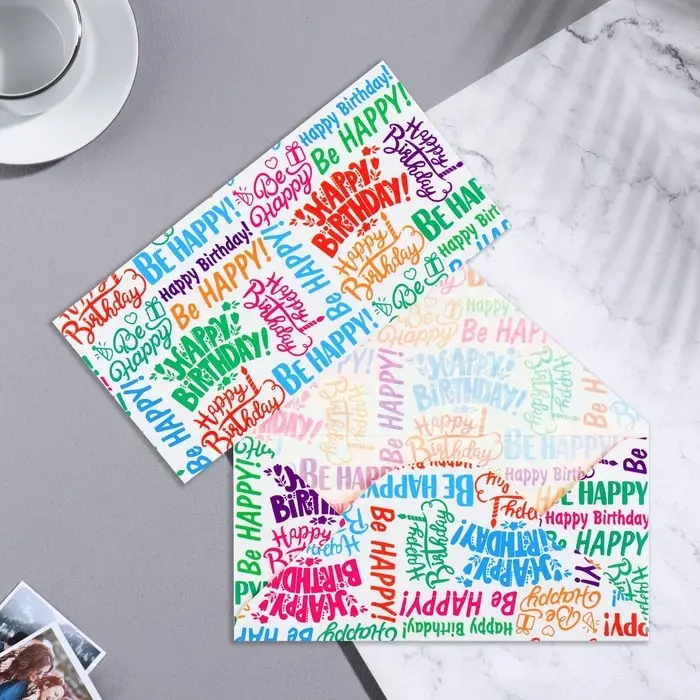 Конверт для денег &laquo;С Днем Рождения!&raquo;, белый фон, 16.5&times;8 см