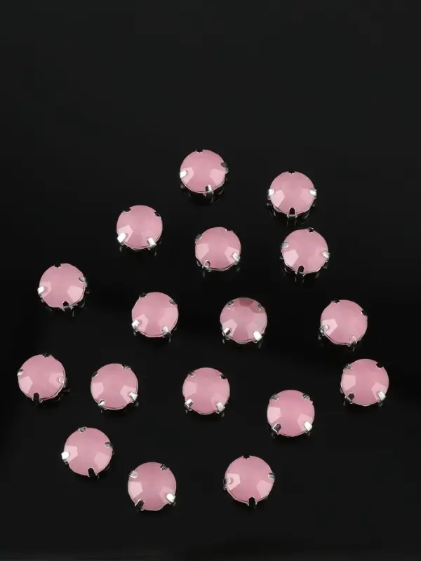 Стразы пришивные &laquo;Шатон&raquo;, круглые, в цапах, d=10 мм, 20 шт., розовые