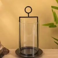 Подсвечник со стеклом "Гейт" алюминий 18х18х29 см