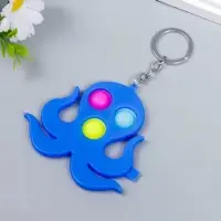 Брелок резина антистресс (бесконечная пупырка) "Синий осьминог" МИКС 9х8,5 см