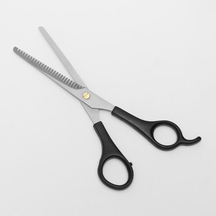 Ножницы филировочные с упором, лезвие &mdash; 7 см, цвет чёрный