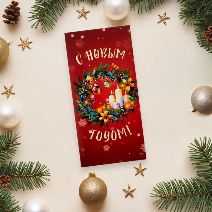 Конверт для денег &laquo;С Новым Годом!&raquo;, 16&times;8 см