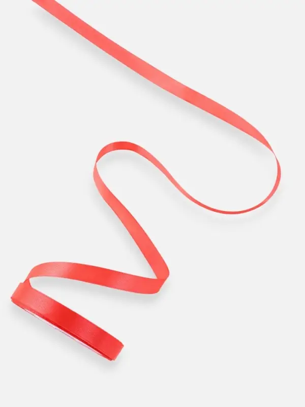 Лента атласная, 12 мм, 23&plusmn;1 м, коралловая №129