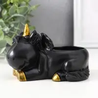 Подставка под мелочей &laquo;Единорог&raquo;, 8&times;12&times;9 см, чёрная