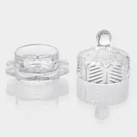 Икорница с крышкой "Цветок" 9х9х8,5 см, прозрачный