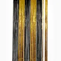 Занавес для фотозоны чёрно-золотой, полоса 152*25 см