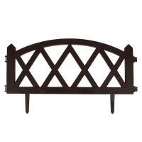 Ограждение декоративное, 35 &times; 232 см, 4 секции, пластик, коричневое, MODERN, Greengo