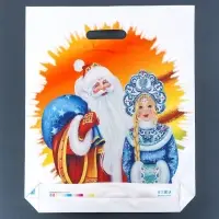 Пакет "Сказочные гости", полиэтиленовый с вырубной ручкой, 38х45 см, 50 мкм