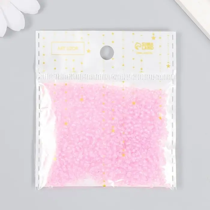 Бисер круглый размер 12/0 "Легкий розовый" 20 гр